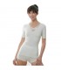 Medima Angora 20 maglia lana donna mezza manica con pizzo art M1174