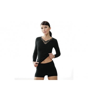 Medima Angora 20 maglia lana donna manica lunga con pizzo art M1175
