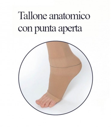Flebysan Safe Tev monocollant unisex punta aperta corto plus 28 mmHg
